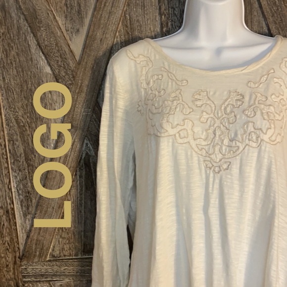 Logo, L, Off-White/Cream, Whitish Sequin Design